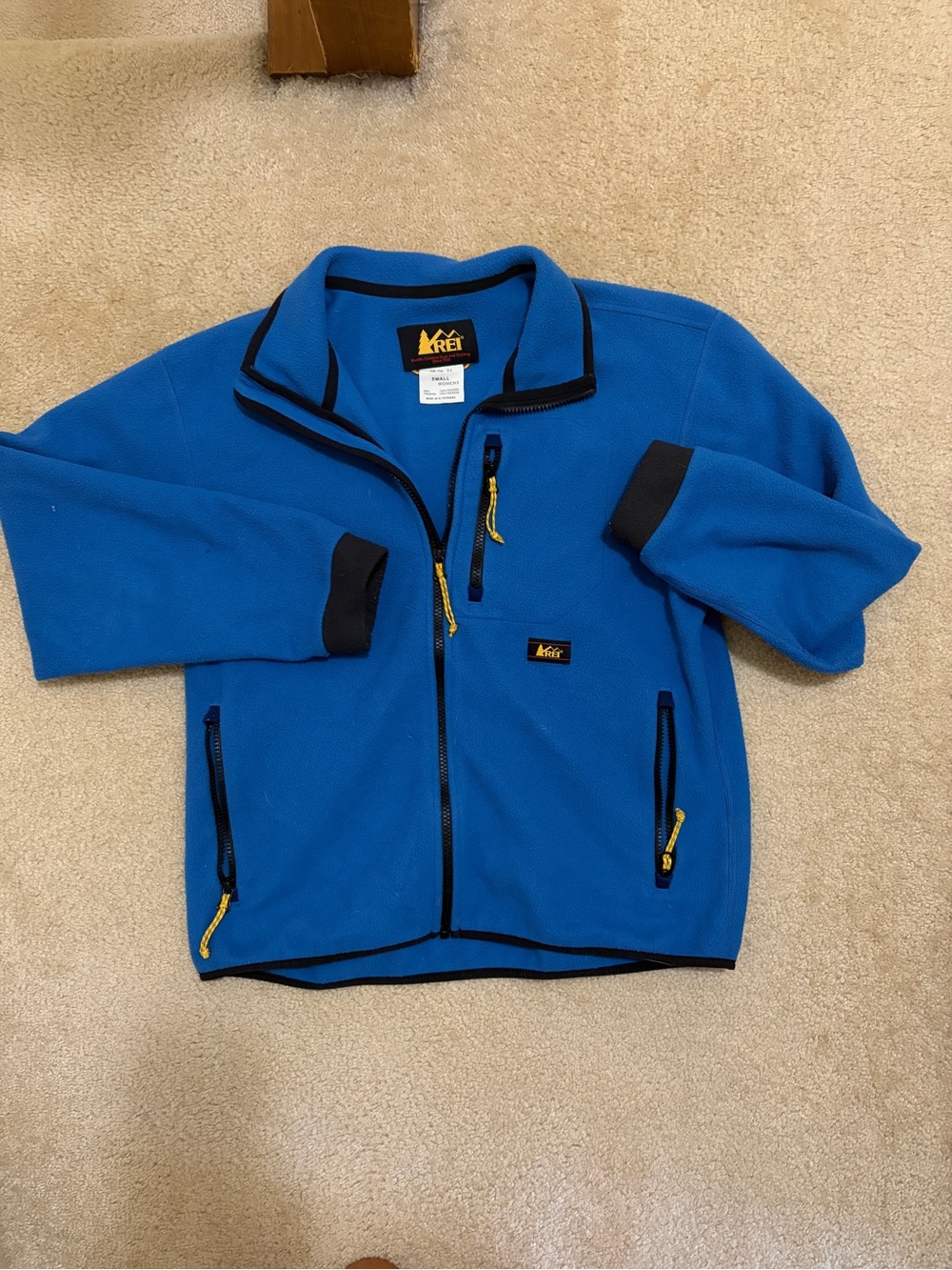REI Women’s Small Blue Fleece Jacket Full Zip Outdoor Hiking